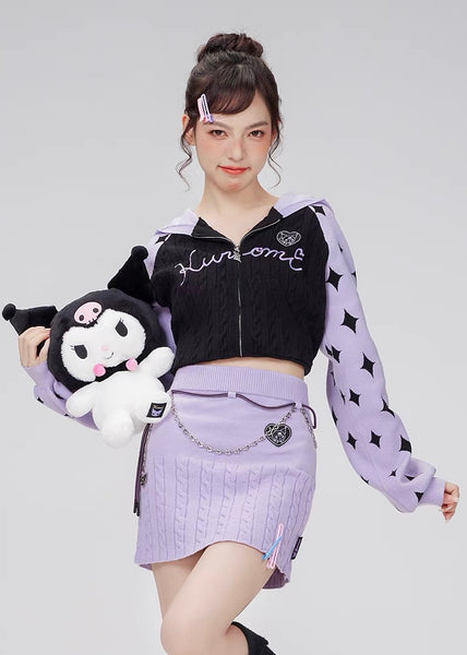 Sanrio Kuromi Embroidery Hooded Jacket