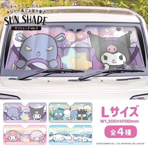 Sanrio Mix Characters Car Window Sun Shade Windshield - L Size