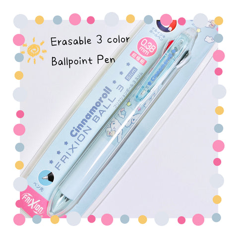 Sanrio Erasable Clip-On 3 color Pen