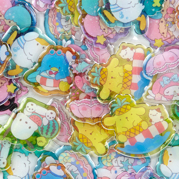Sanrio Mix Characters Bling Bling Gel Stickers