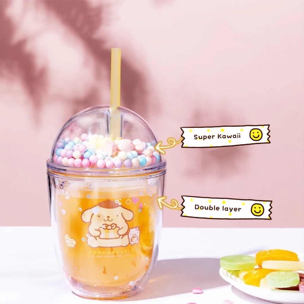 Sanrio x Miniso Sparkly Tumbler with Straw – Pieceofcake0716