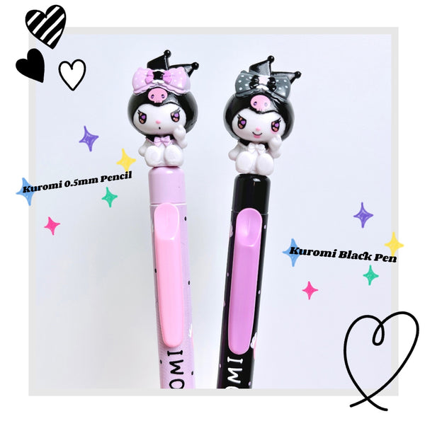 Sanrio Clip-On Goth Style Kuromi Pencil