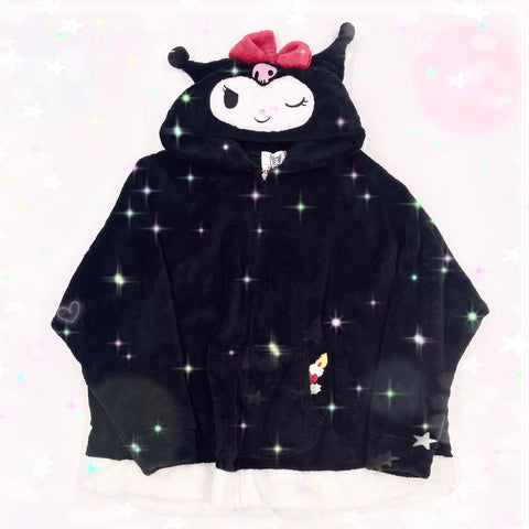 Kuromi Fleece Hooded Nightgown
