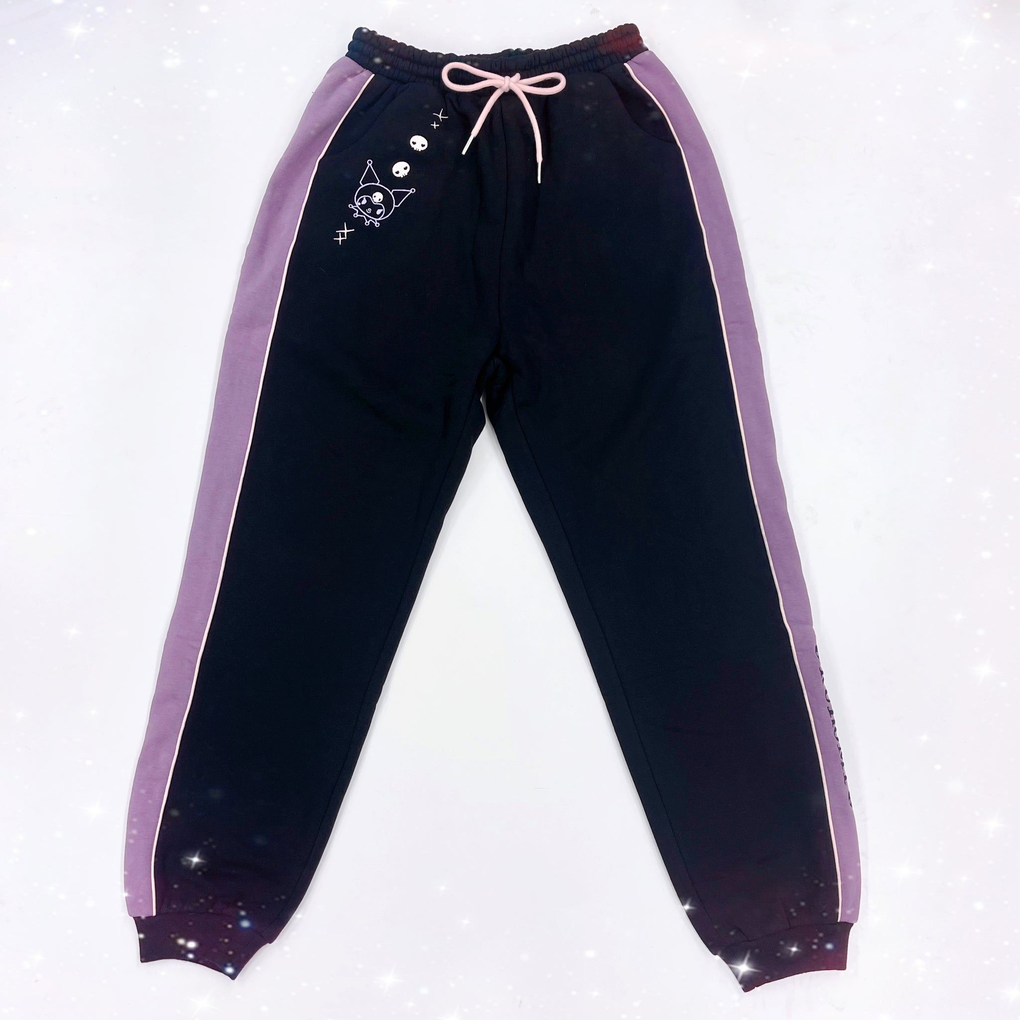 Sanrio Kuromi Embroidery Drawstring Jogging Pants