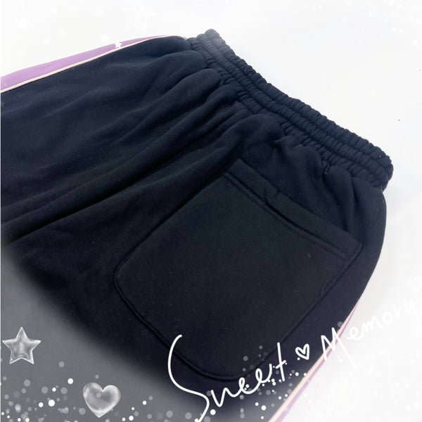 Sanrio Kuromi Embroidery Drawstring Jogging Pants