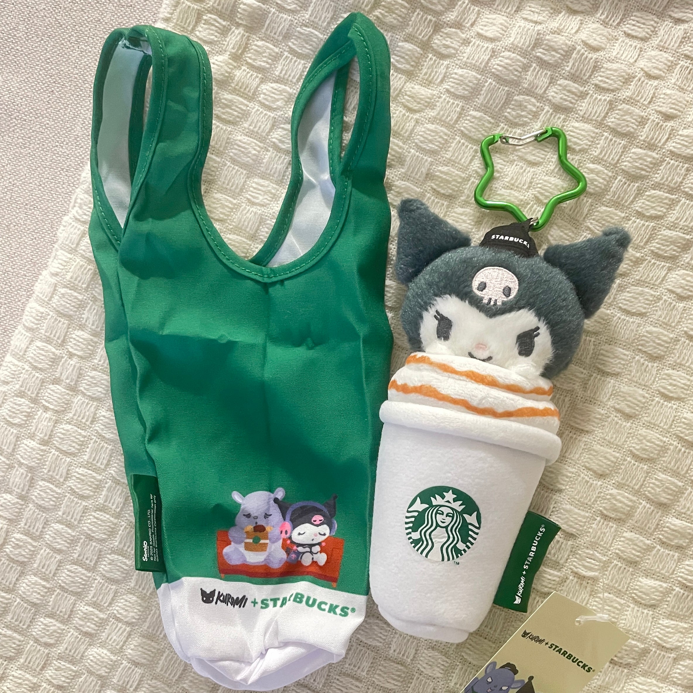 ☕ Starbucks x Kuromi Limited Collaboration Mascot Keychain & Eco Bag – Asian Exclusive ☕