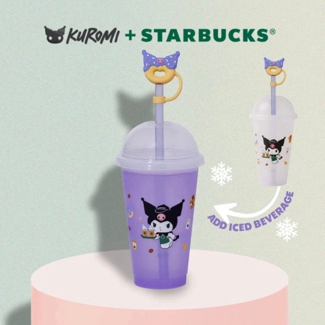 ☕ Starbucks x Kuromi Color-Changing Cold Cup with Straw &amp; Dust Cover - Asian Exclusive ☕