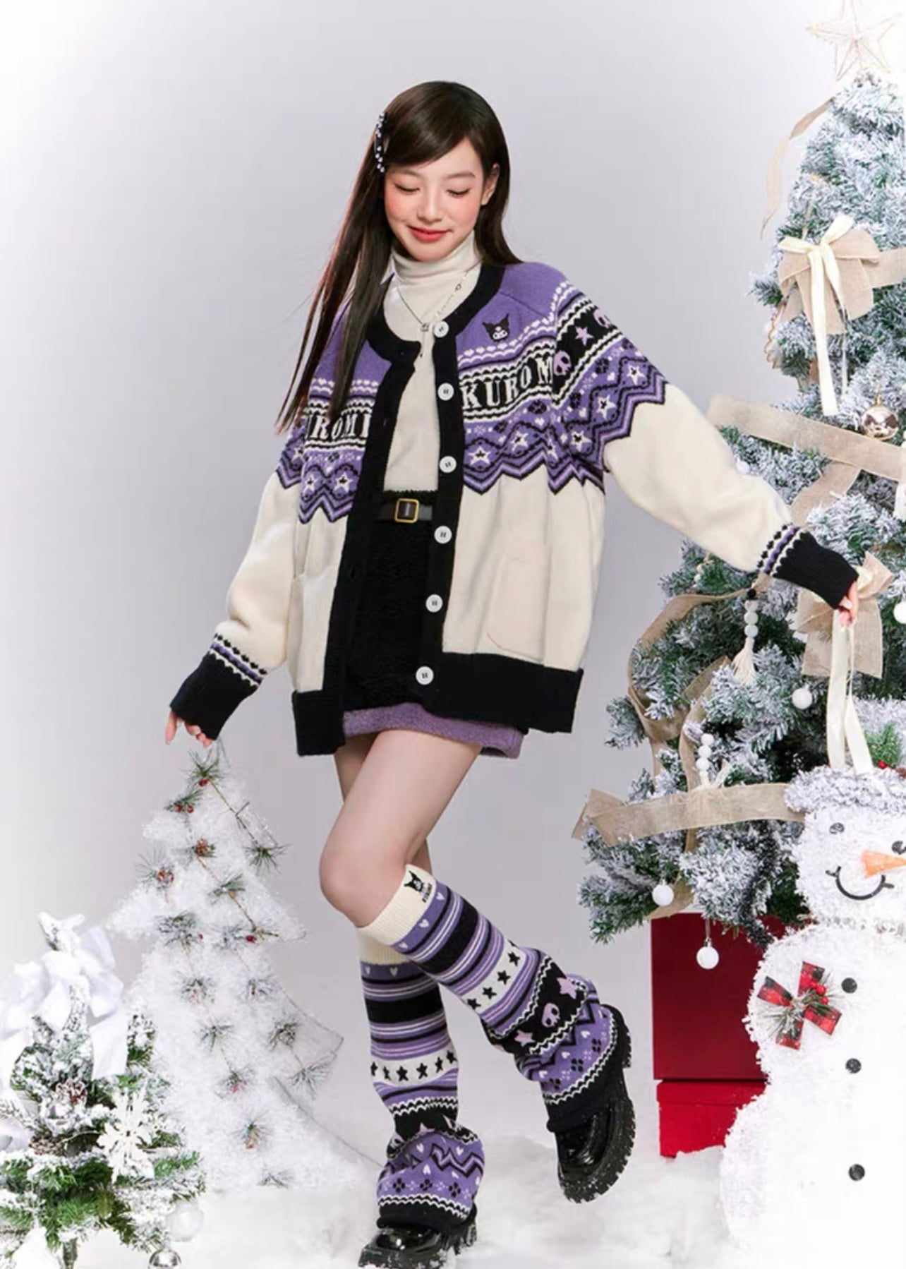 Sanrio Kuromi Embroidery Cardigan