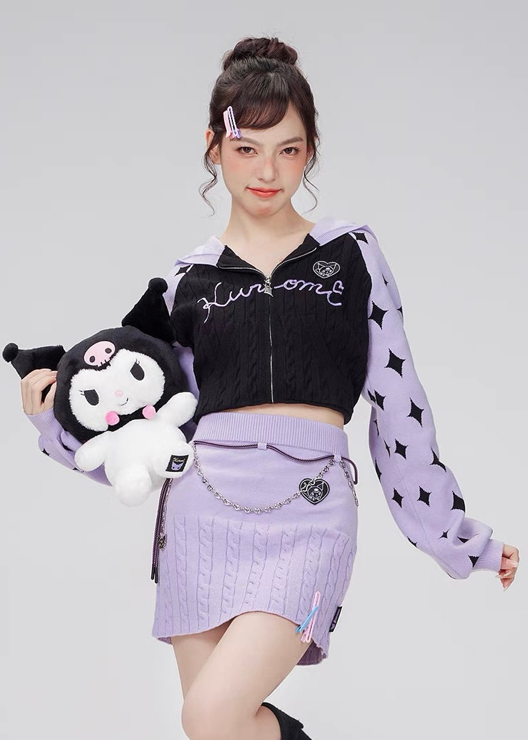 Sanrio Kuromi Embroidery Hooded Jacket