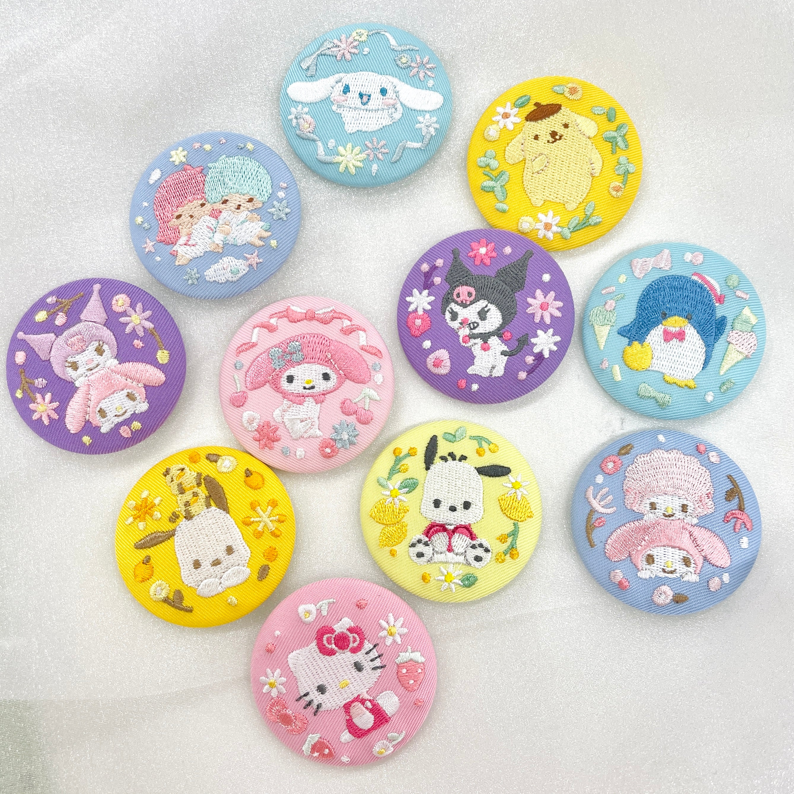 Sanrio Characters Embordiery Button Pin