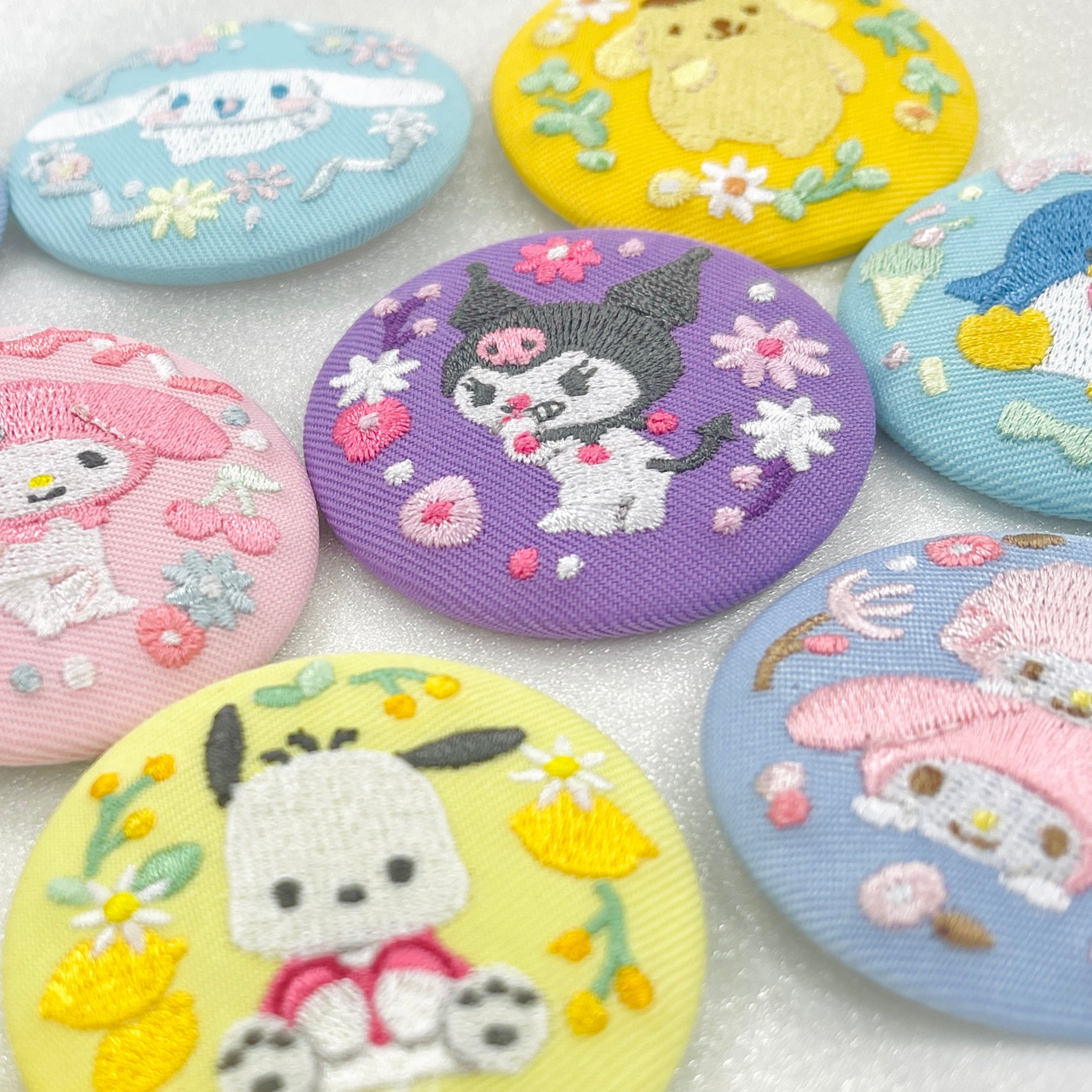 Sanrio Characters Embordiery Button Pin