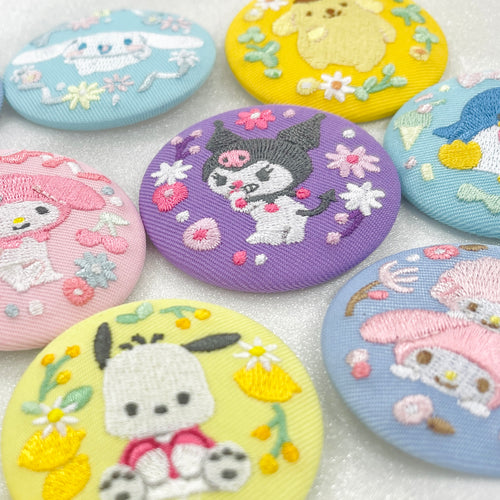 Sanrio Characters Embordiery Button Pin