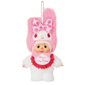 🧸 Monchhichi Chimutan x Sanrio My Melody Plush Keychain (Japan Exclusive)