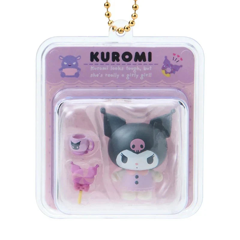 Kuromi character figurine in packaging with pink background