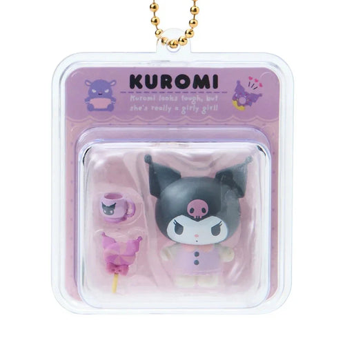 Kuromi character figurine in packaging with pink background