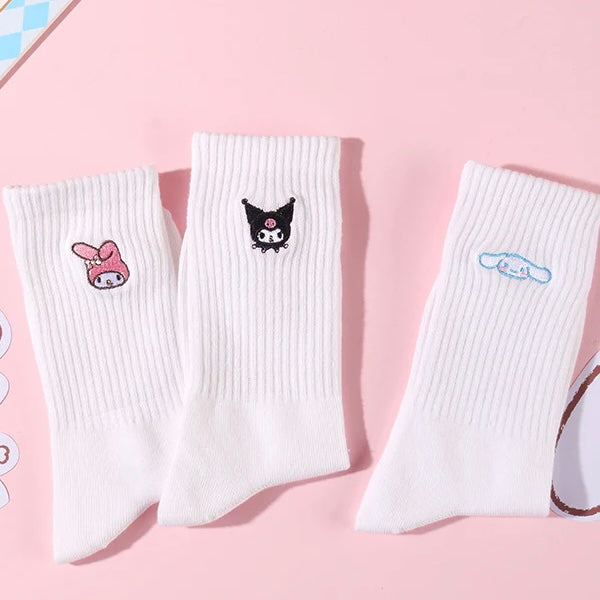 Miniso x Sanrio My Melody Embroidery Crew Socks