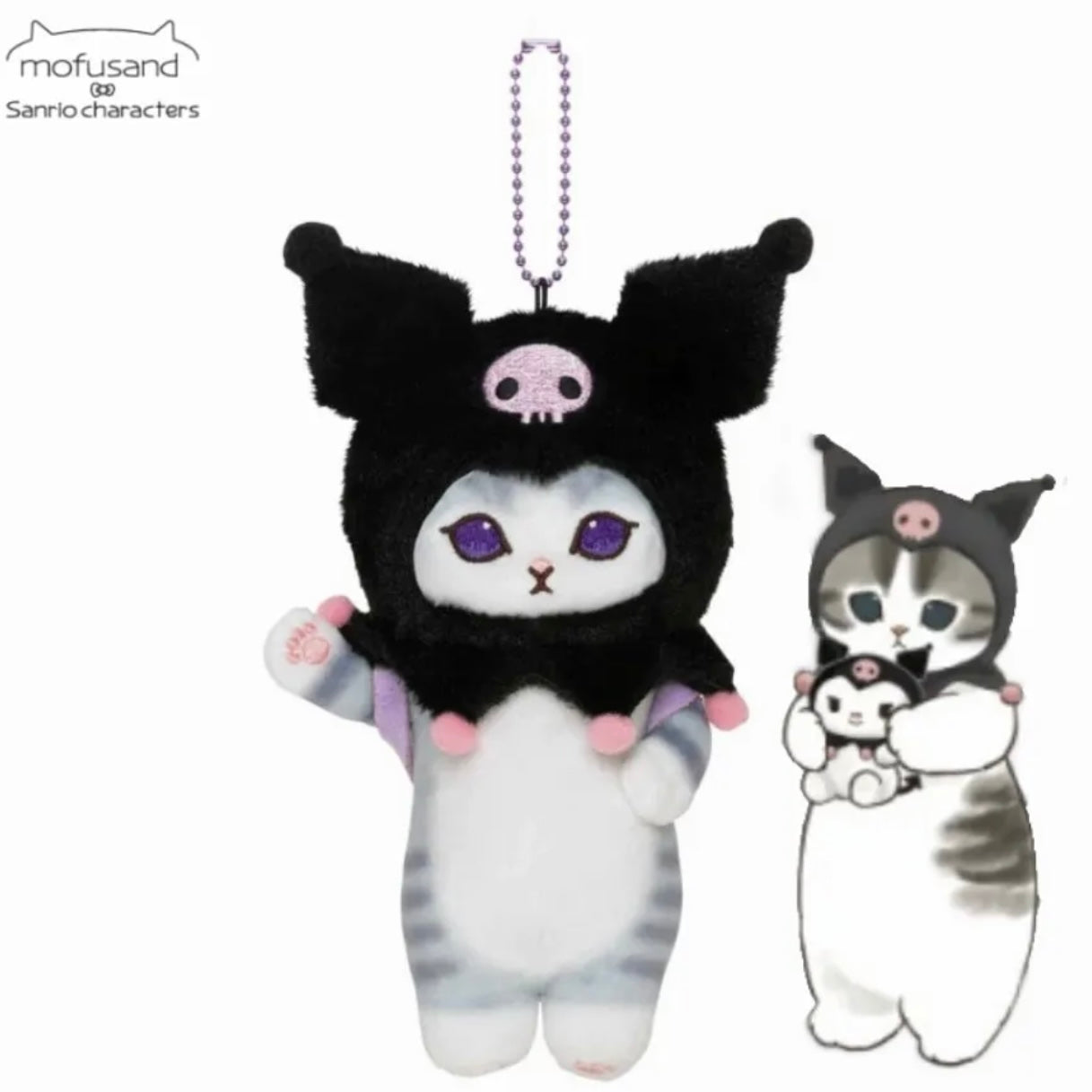 Sanrio x Mofusand Kuromi Cat Mascot Plush