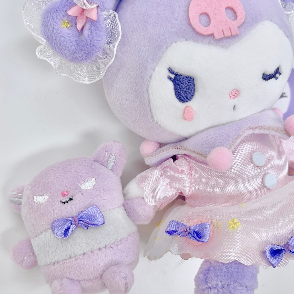 Sanrio KUROMI & BAKU Plush Doll + Cafe & Going out Accessories + Mascot  Holder