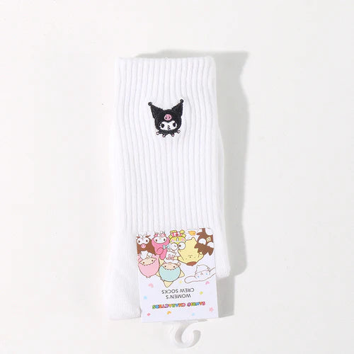 Miniso x Sanrio Kuromi Embroidery Crew Socks