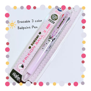 Sanrio Erasable Clip-On 3 color Pen