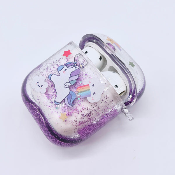 Kawaii Glitter Liquid AirPods 1,2 Case Cover