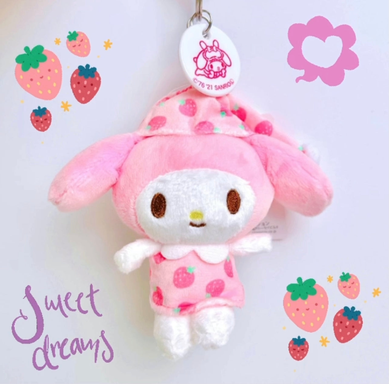 Sanrio Pajamas Friend My Melody Mascot Keychain