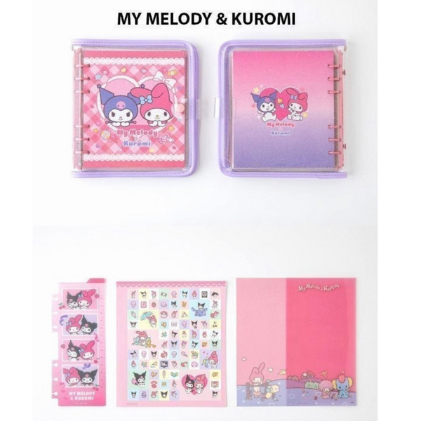 Sanrio Kuromi x My Melody Glitter Zipper Notebook