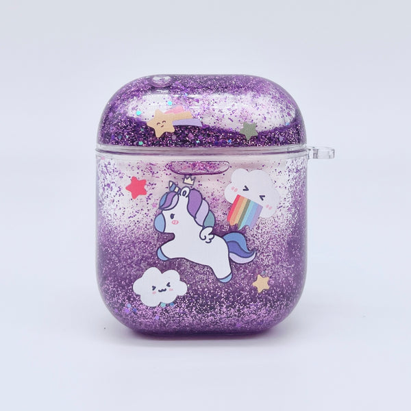 Kawaii Glitter Liquid AirPods 1,2 Case Cover