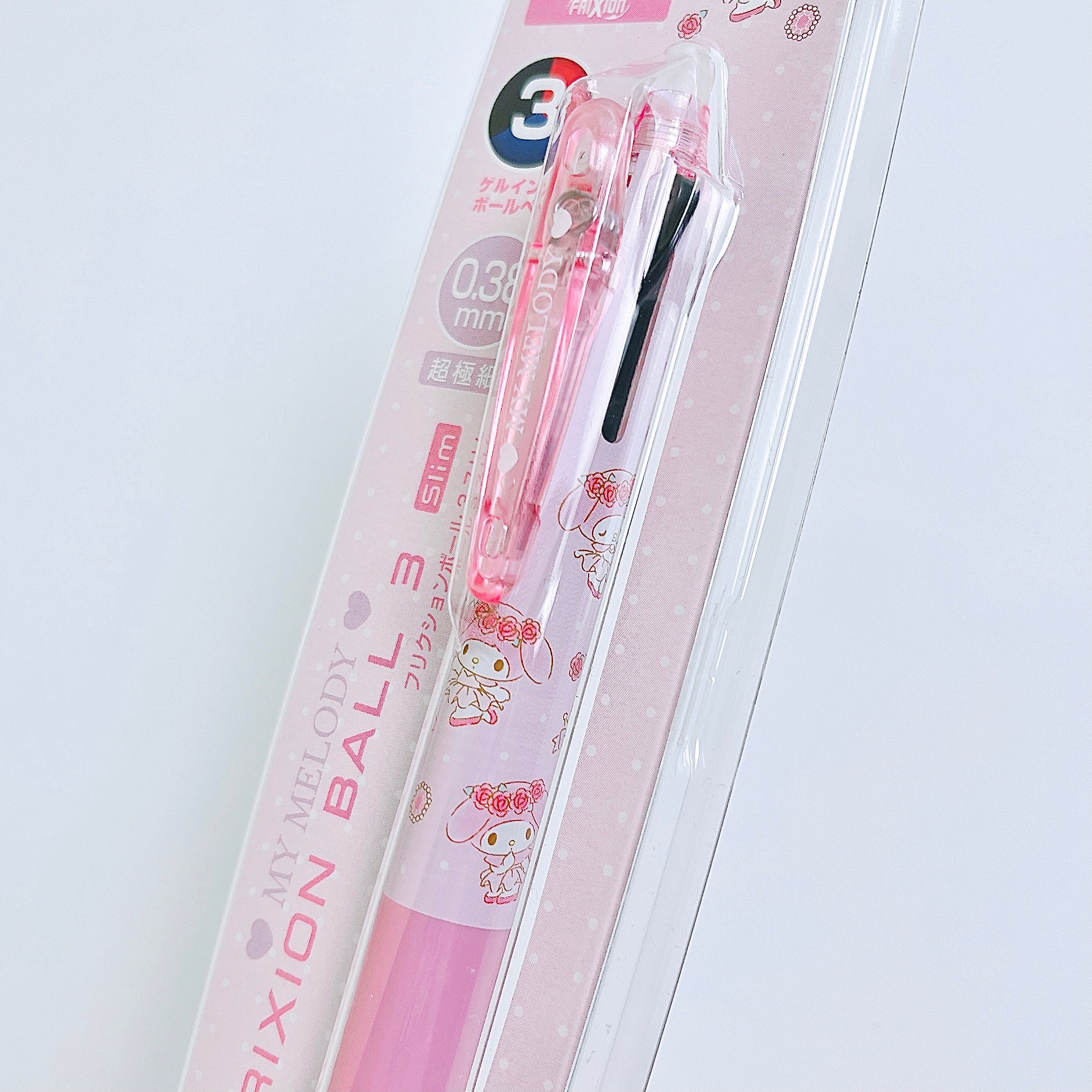 Sanrio Erasable Clip-On 3 color Pen