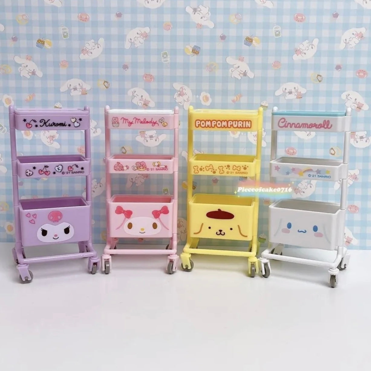 Sanrio Kuromi Mini 3-Tier Rolling Cart Toy