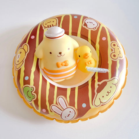 Sanrio Pompompurin Summer Swim Ring Figure Toy