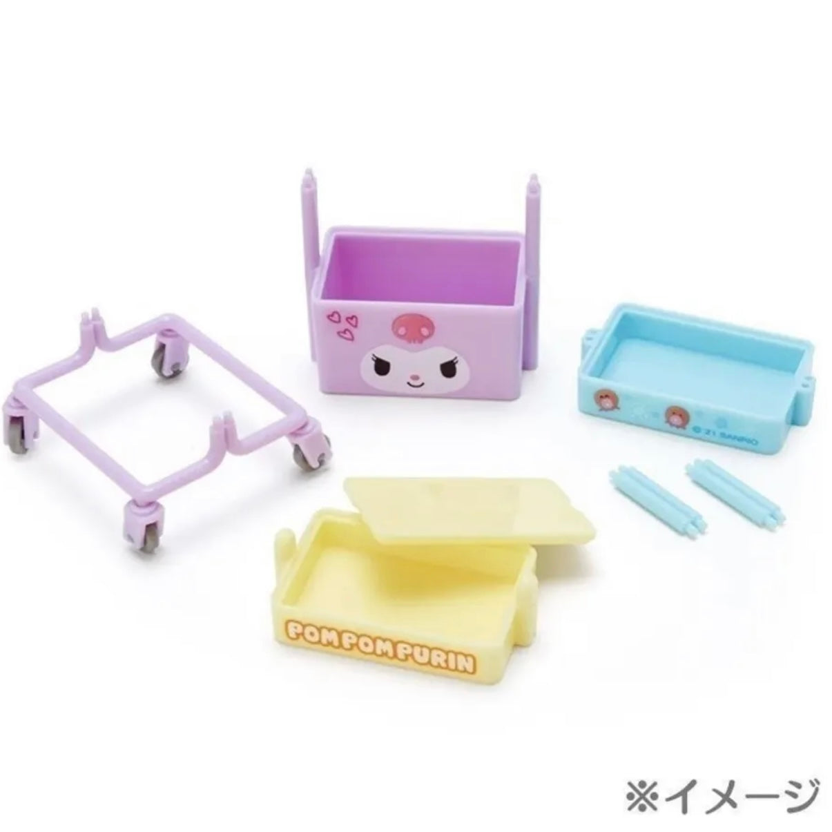 Sanrio Kuromi Mini 3-Tier Rolling Cart Toy