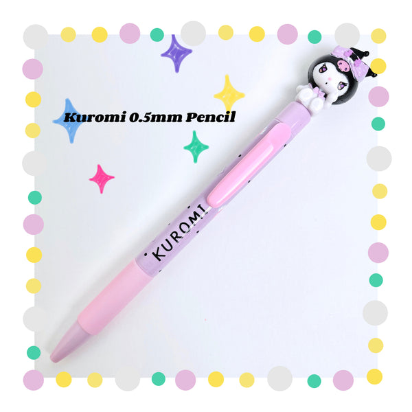 Sanrio Clip-On Goth Style Kuromi Pencil